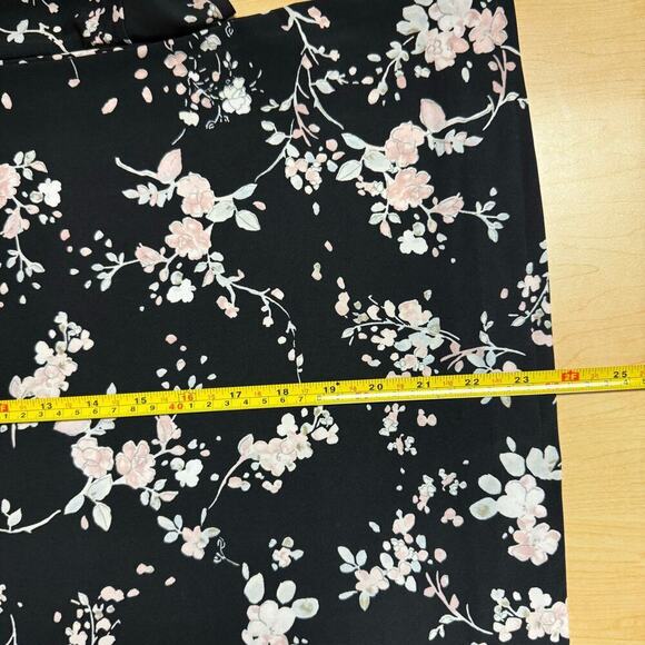 NWT Karl Lagerfeld Paris Black Blouse Shirt Pink Floral Bell Sleeve Women XS - Picture 12 of 13